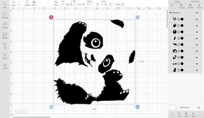 Download Pandas Bundle 6 Pandas svg eps dxf png | Etsy
