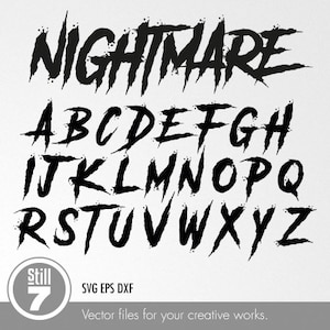 Nightmare alphabet svg - Halloween alphabet svg - svg eps dxf