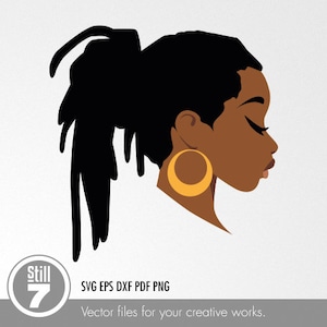 Black woman svg - Dreadlocks svg - Locs svg - African American svg - svg cutting file + eps dxf pdf png