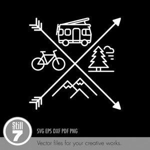 Camper car svg - Motorhome svg - Camping svg - Camper van svg - svg cutting file + eps dxf pdf png