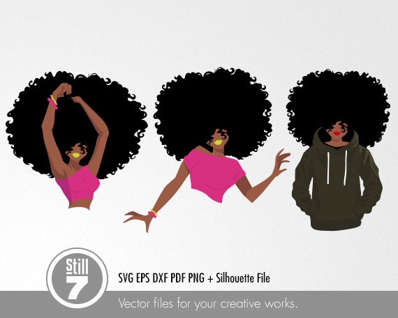 Download 3 African American Girls svg cutting files eps dxf pdf png ...