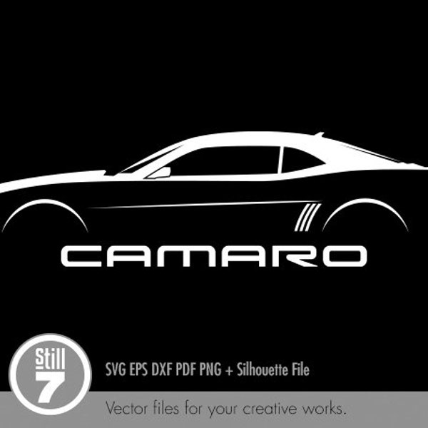 Chevrolet Camaro svg - svg cutting file + eps dxf pdf png + silhouette file