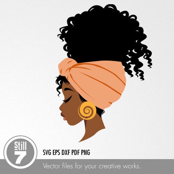 Headwrap woman svg cutting file + eps dxf pdf png