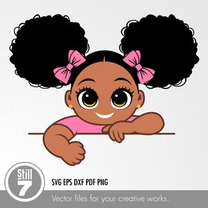 かわいい黒人少女 svg - svg カッティング ファイル + eps dxf pdf png