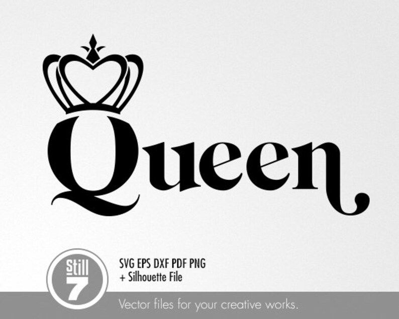 Download Queen logo svg cutting file eps dxf pdf png silhouette | Etsy