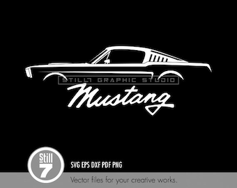 Ford Mustang svg - svg cutting file + eps dxf pdf png