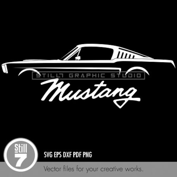 Ford Mustang svg - svg cutting file + eps dxf pdf png
