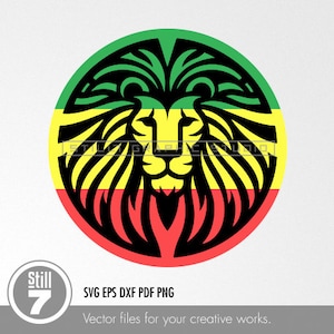 Stylized Lion of Judah SVG - Vibrant Rasta Flag for Crafts and Decor - Lion Yeshua Design - Cutting and Printing File