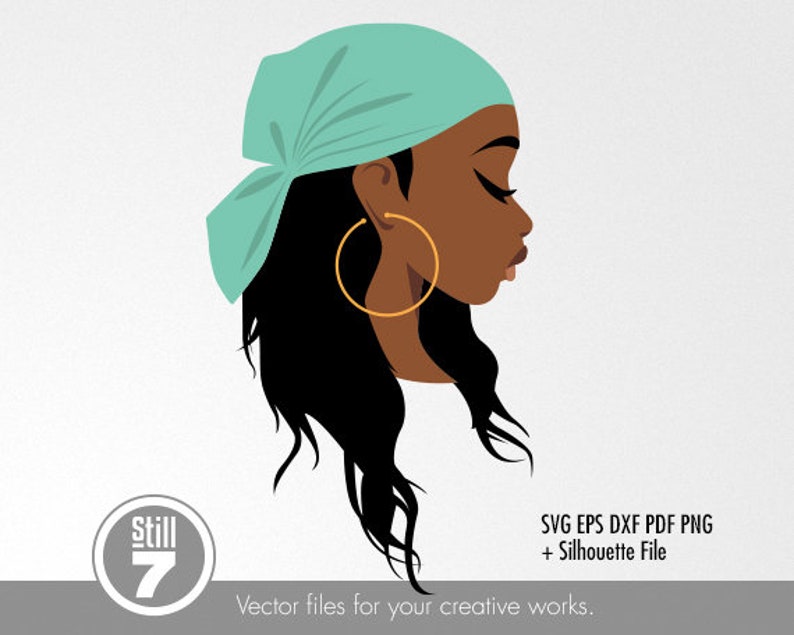 Download Black Woman svg Headwrap svg svg cutting file eps dxf | Etsy