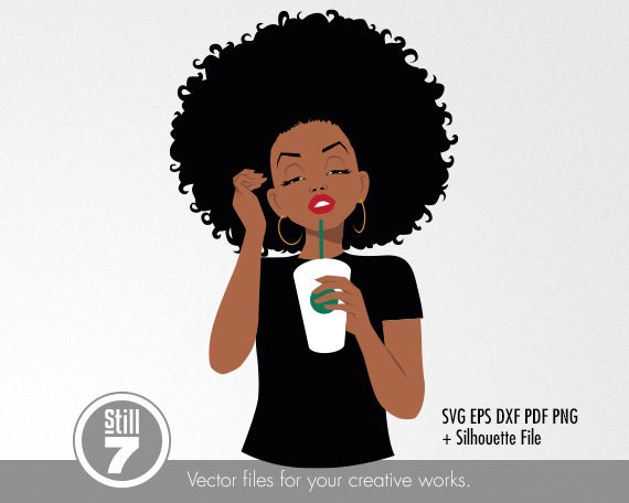 Download Black Woman Svg Afro Woman Svg Coffee Girl Svg Svg Etsy