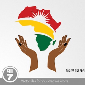 Schwarze Frauenhände mit Afrika SVG - SVG Schneidedatei + eps dxf pdf png