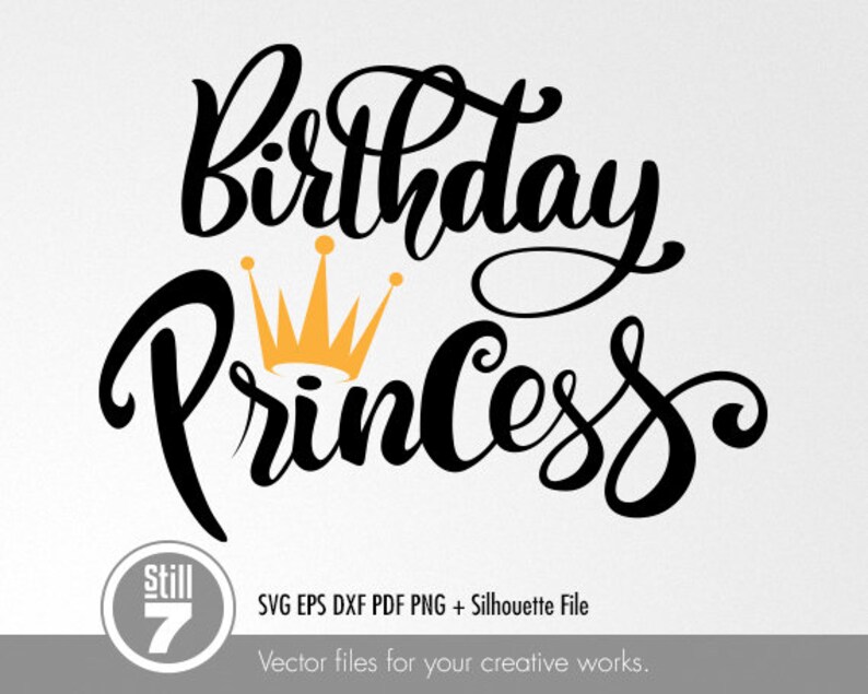 Download Birthday Princess Lettering svg svg cutting file eps dxf ...