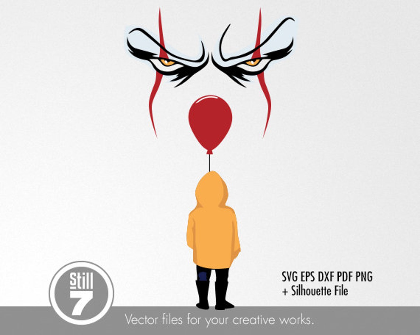 Pennywise Movie With Balloon Svg Cutting File Eps Dxf Pdf - Etsy