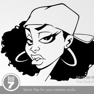 Afro woman svg - Model #8 - Black woman - svg eps dxf pdf png