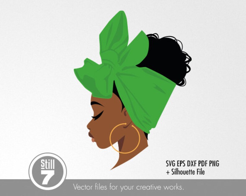 Download Black Woman svg Headwrap svg svg cutting file eps dxf | Etsy
