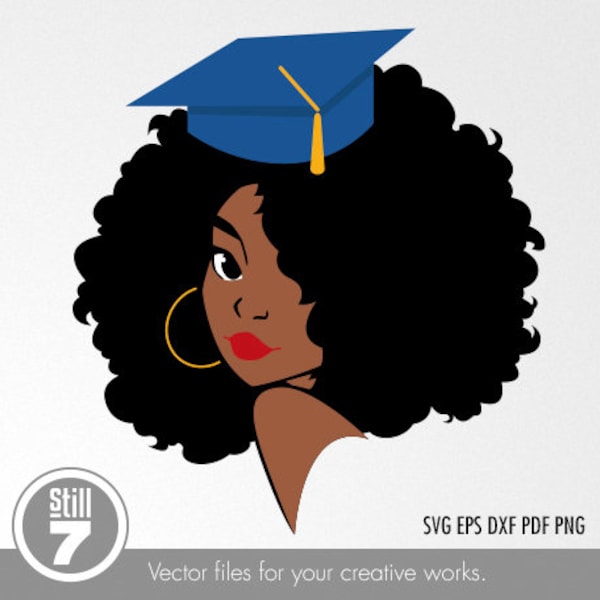 Black Woman graduation svg - Senior svg - svg cutting file + eps dxf pdf png