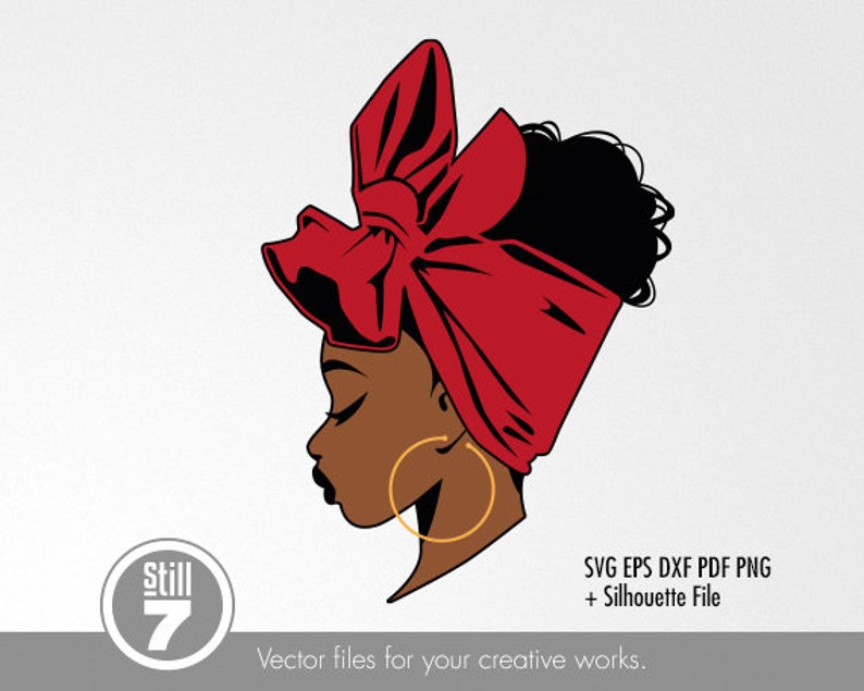 Download Black Woman color outlines svg Headwrap svg svg cutting | Etsy
