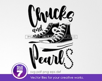 Chucks and Pearls svg - svg cutting file + eps dxf pdf png