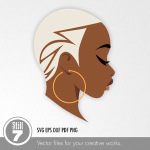 ショートヘアの黒人女性 svg - ブロンド - svg カッティング ファイル - eps dxf pdf png
