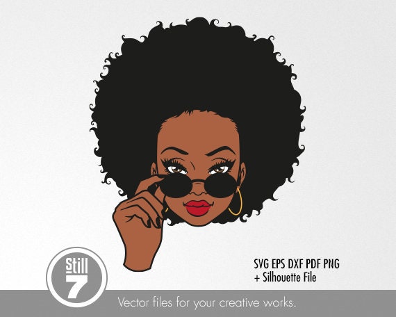 Black Woman With Glasses Svg, Afro Woman Svg, Layered Svg, Afro Puffs ...