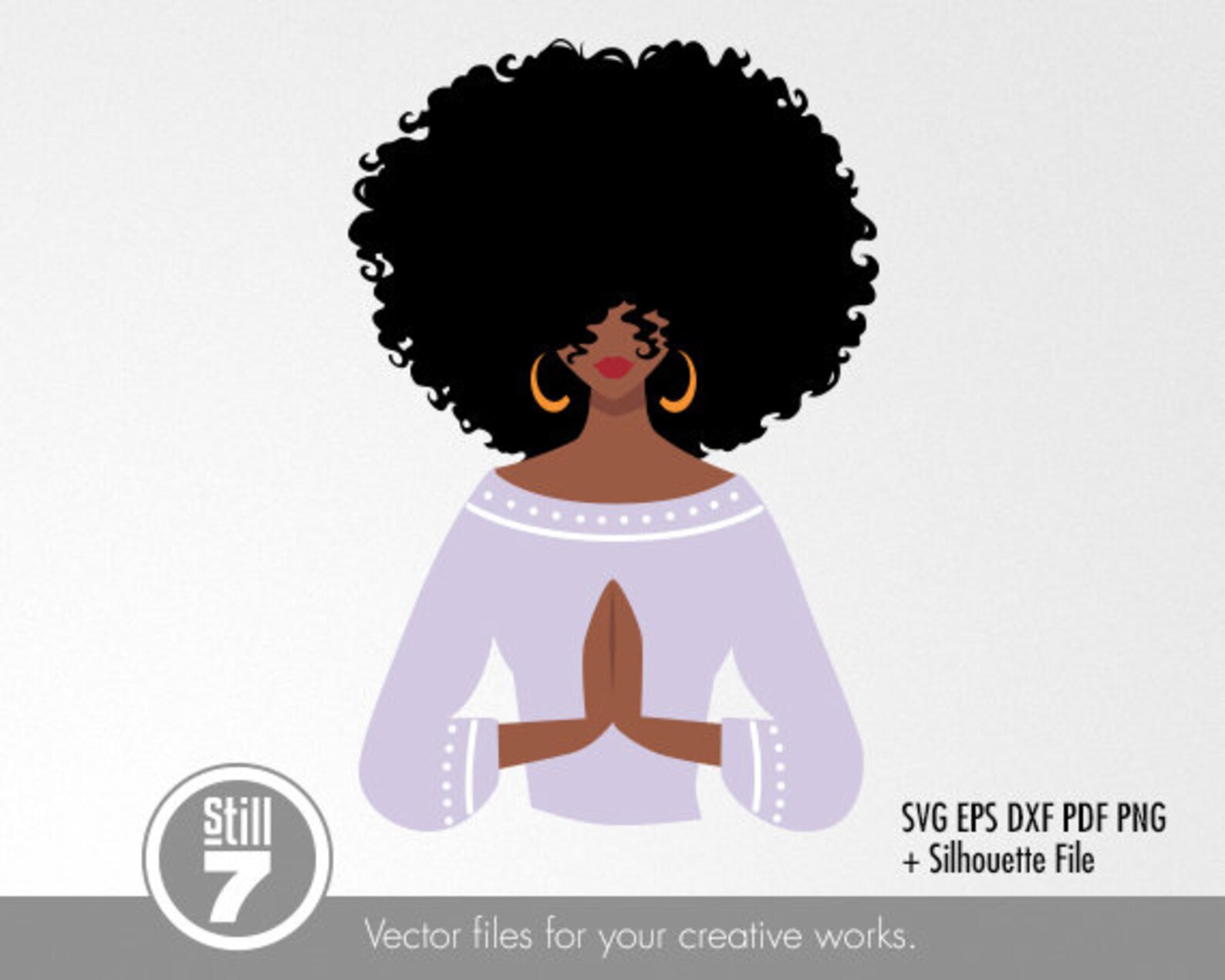 Download Praying Afro Woman svg African American Woman Black Girl | Etsy