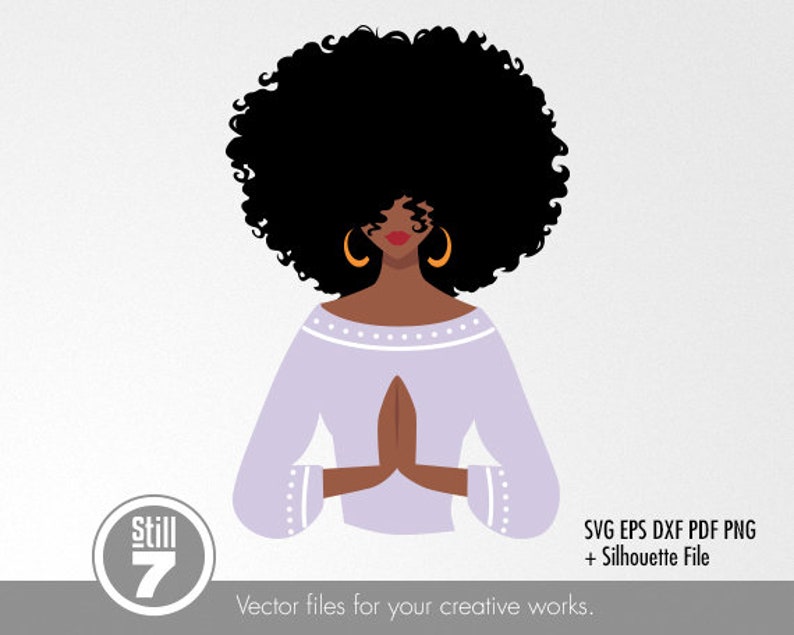 Download Praying Afro Woman svg African American Woman Black Girl ...