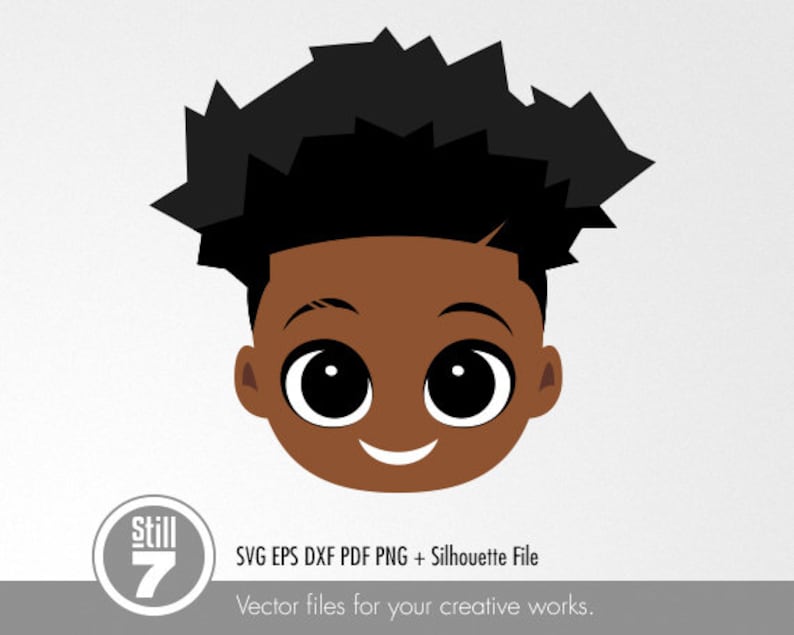 Download 3 African American Boy svg cutting file eps dxf pdf png | Etsy
