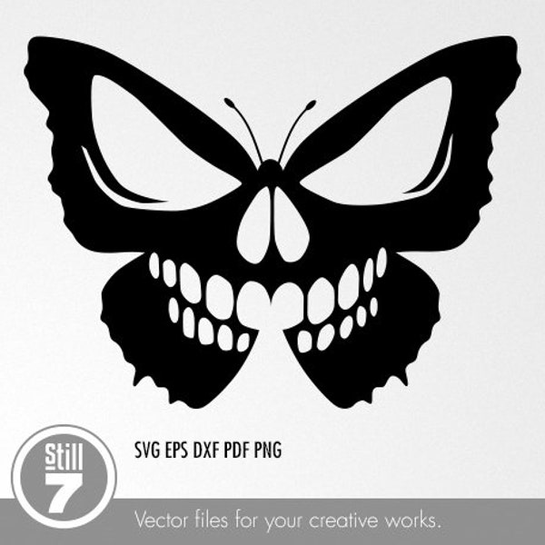 Skull Butterfly svg - Halloween svg - svg cutting file + eps dxf pdf png