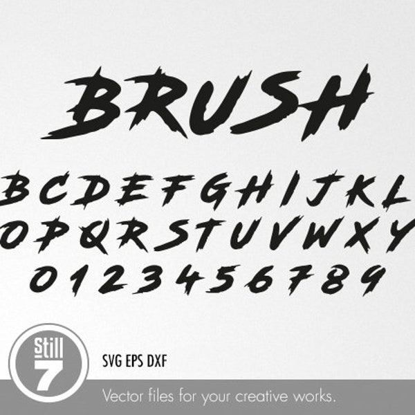 Brush Alphabet svg - Savage Alphabet svg - eps dxf svg + silhouette file