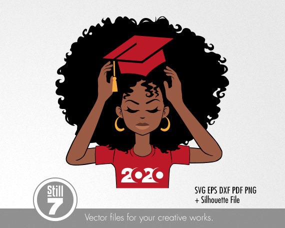 Download Afro Woman svg Graduation Red svg svg cutting file eps | Etsy
