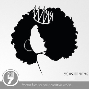 Black Woman svg - Black Queen svg - svg cutting file + eps dxf pdf png + silhouette file