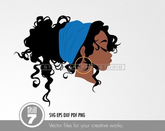 African American Woman svg - Black woman - svg cutting files + eps dxf pdf png + silhouette studio