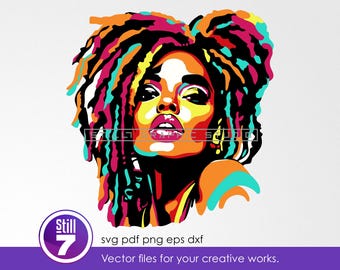 Afro Pop art woman SVG Cut File | Vibrant melanin beauty - svg eps dxf pdf png