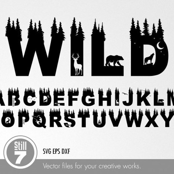 Adventure Alphabet svg - Wild Alphabet svg - svg eps dxf