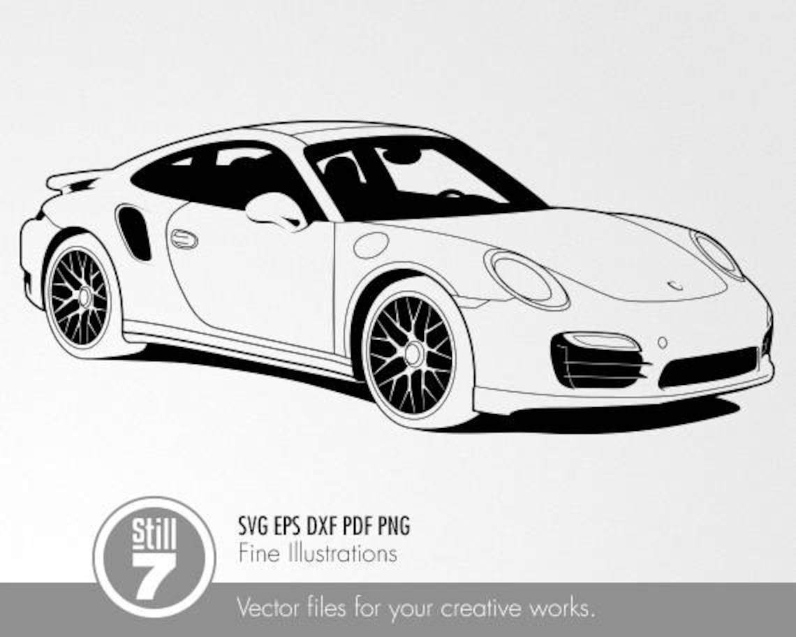 Porsche 911 Turbo S Type 991 svg eps dxf pdf png Etsy