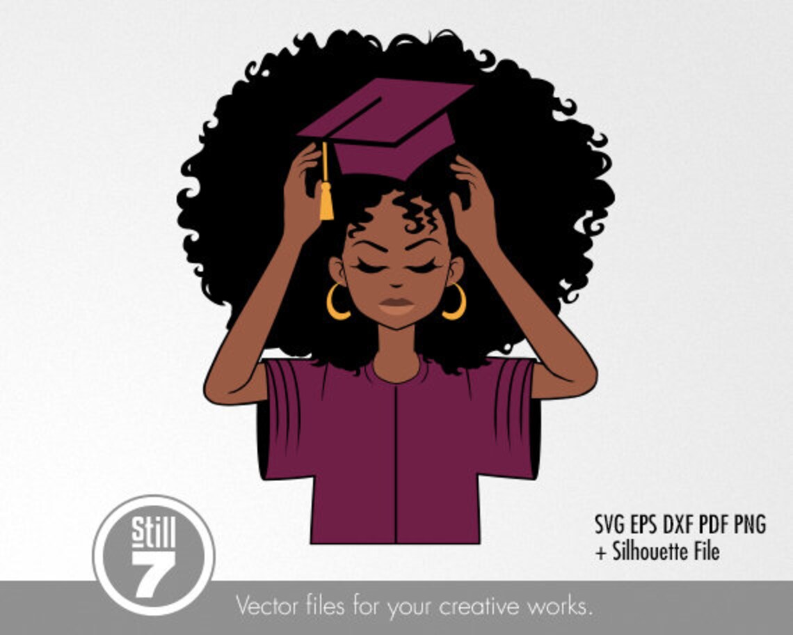 Download Black Woman svg Graduation svg svg cutting file eps dxf | Etsy