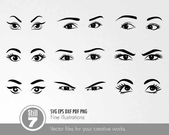 Download Women Eyes Bundle 1 Svg Eps Dxf Pdf Png Etsy