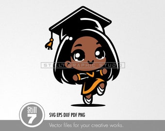 Empowered Black Woman SVG - Celebrate Graduation Success with this African American Cutting File - svg cutting file + eps dxf pdf png