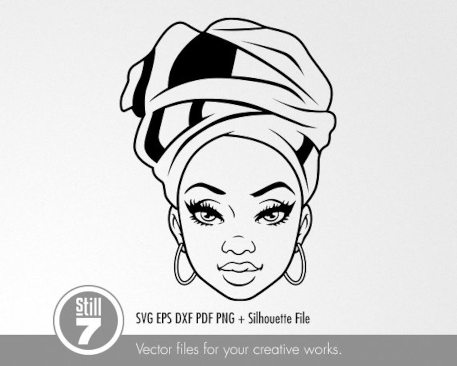 Download Black Woman svg Headwrap svg svg cutting file eps dxf | Etsy