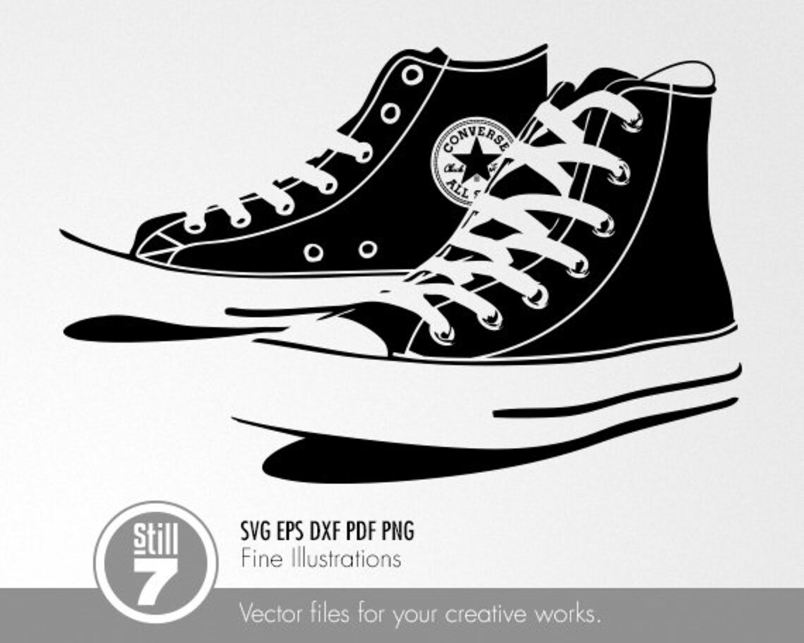 Sneakers Converse svg cutting files eps dxf pdf png | Etsy