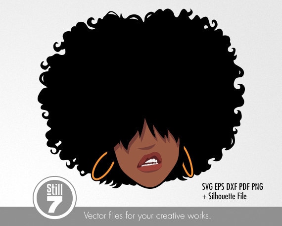 Download African American Afro svg cutting file eps dxf pdf png | Etsy
