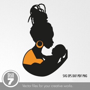 赤ちゃんを持つ黒人女性 SVG - SVG カッティング ファイル - eps dxf pdf png