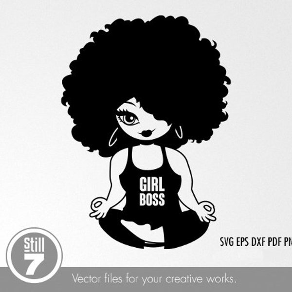Black woman svg - African American Woman svg - svg cutting file + eps dxf pdf png