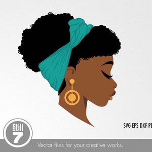 Schwarze Frau SVG - Headwrap SVG - eps dxf pdf png