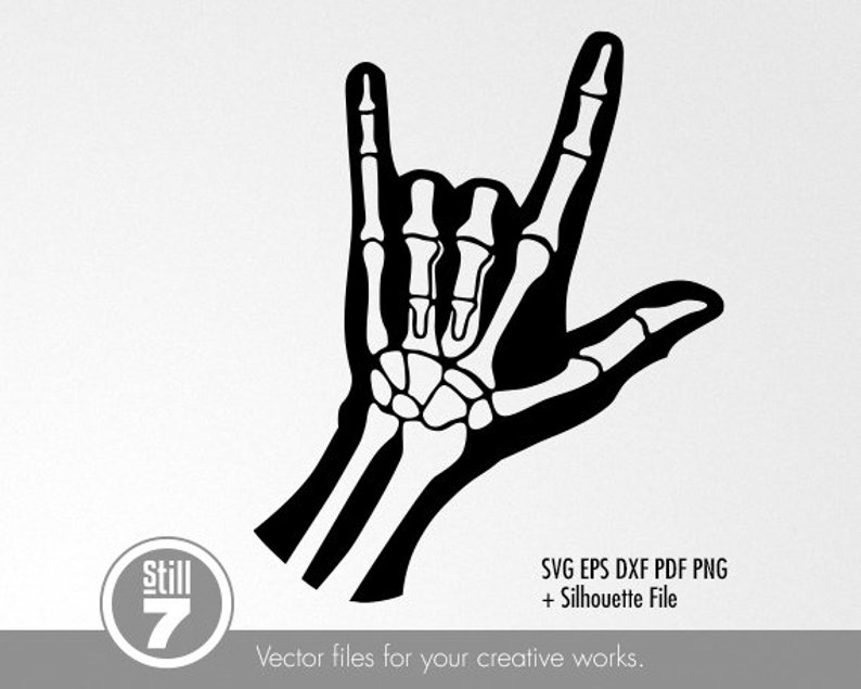 Download X Ray Hand Love Sign svg cutting file eps dxf pdf png | Etsy