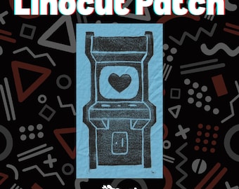 Arcade Lover Linocut Patch