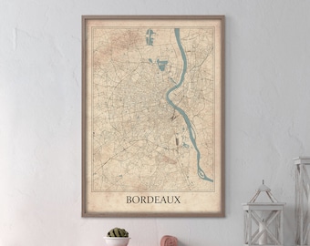 Bordeaux vintage effect poster, Fine art aged effect print