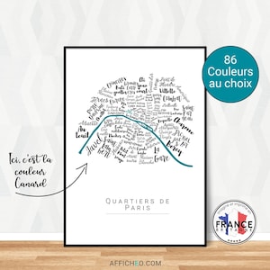 Original poster of the districts of Paris, Customizable