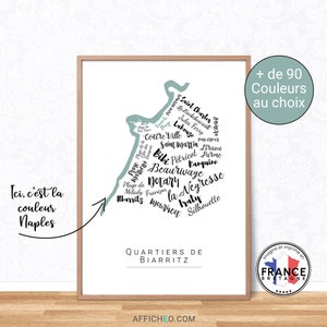 Affiche des quartiers de Biarritz, Carte à personnaliser