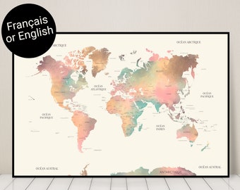 Carte Du Monde Etsy Carte Du Monde Etsy